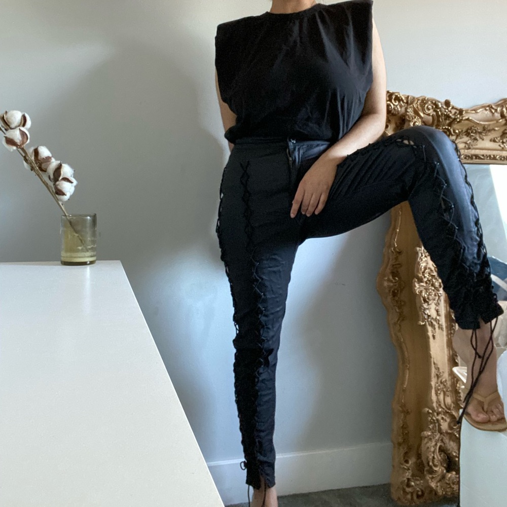 Missguided lace up jeans